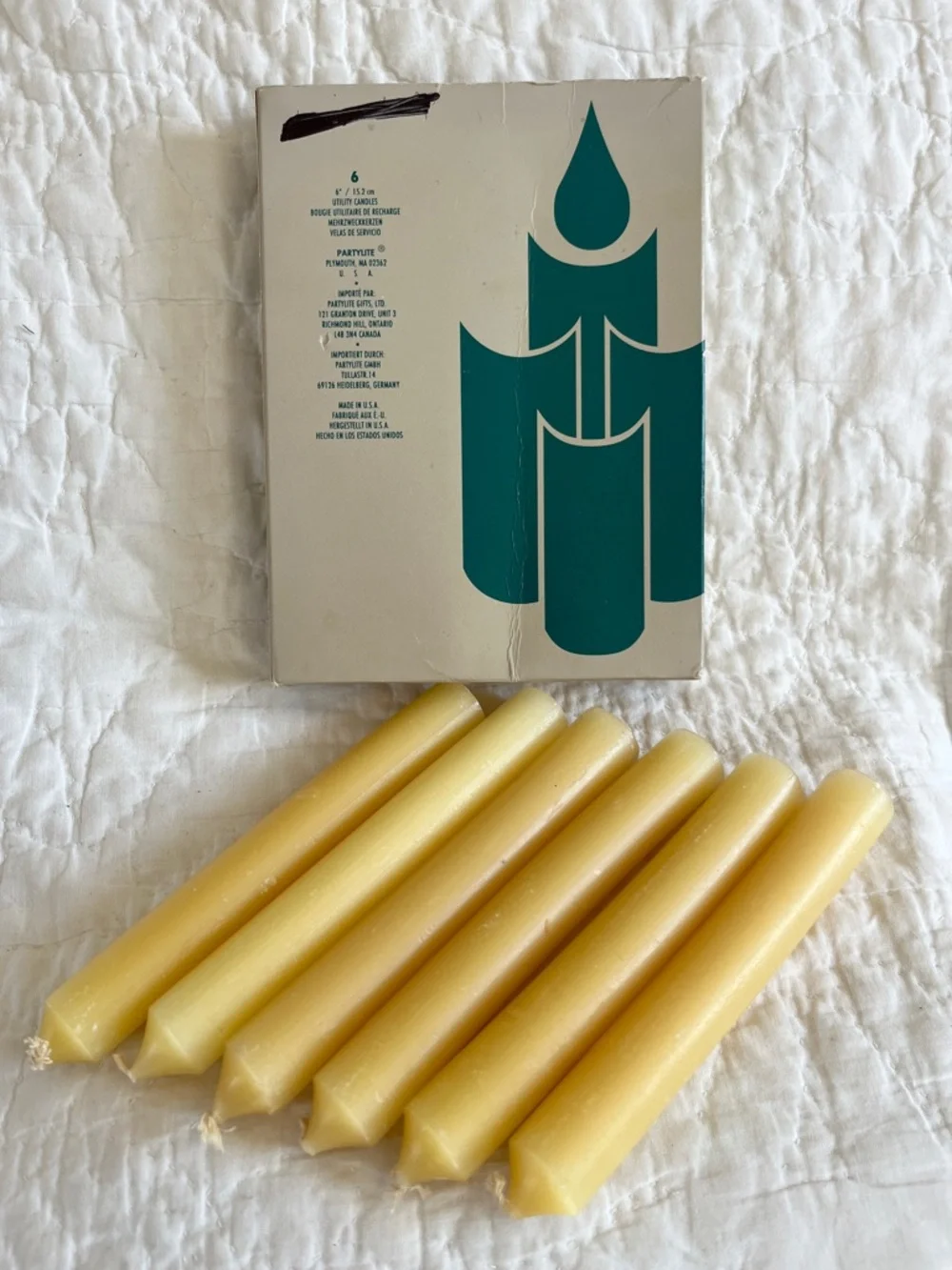 6 Partylite Spiced Vanilla 6" Utility Taper Candle Refill Spring Load Lamp A0211 - Picture 1 of 4